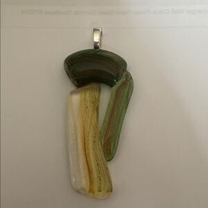 Artisan  abstract Handmade USA  Fused Glass Pendant